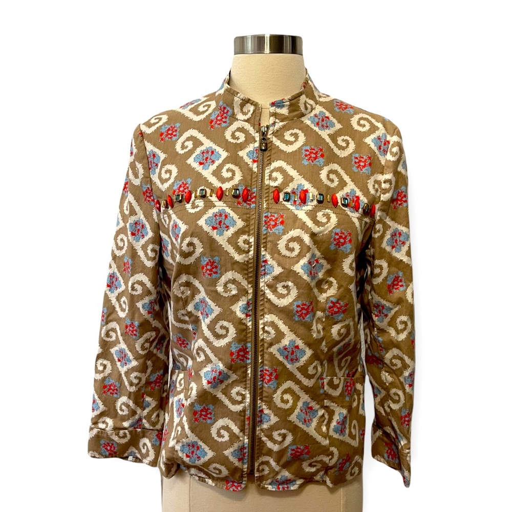 Peck & Peck Weekend Zip Up Detailed Jacket Size 10